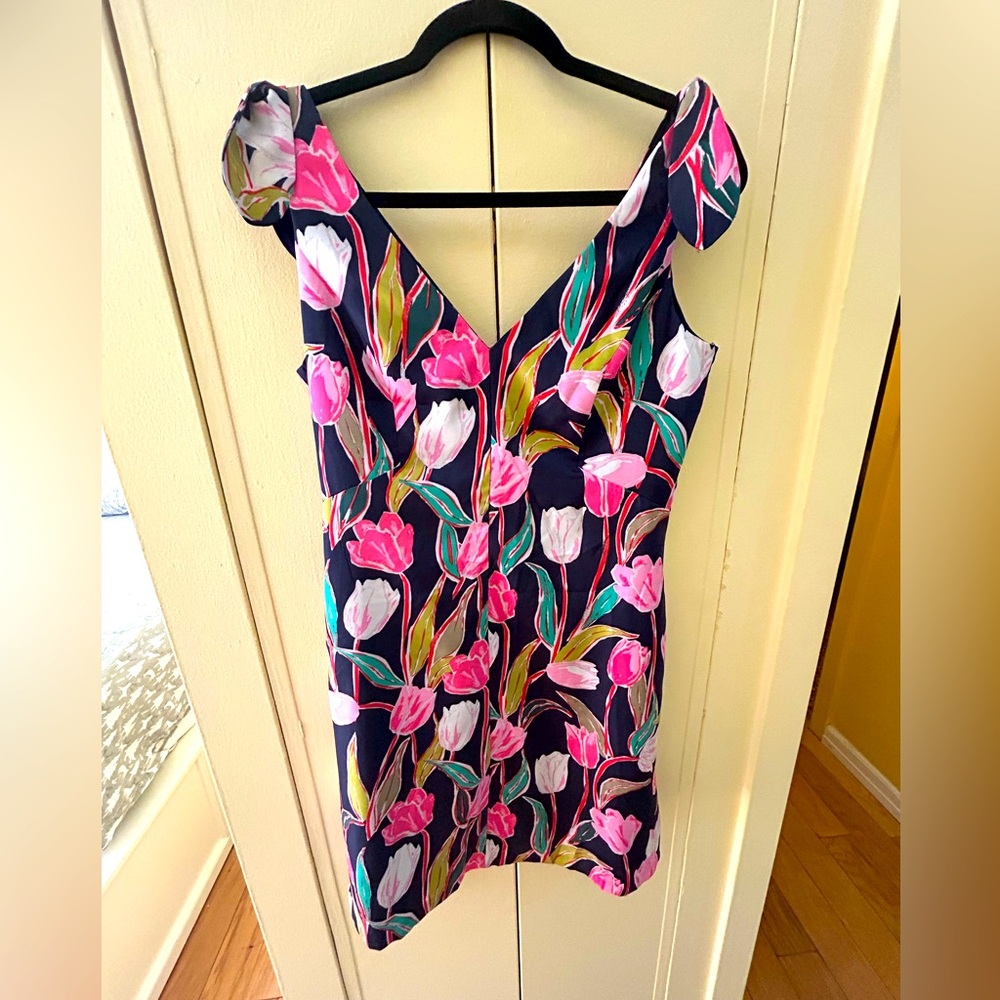Floral V-Neck Dress - Pink and Blue